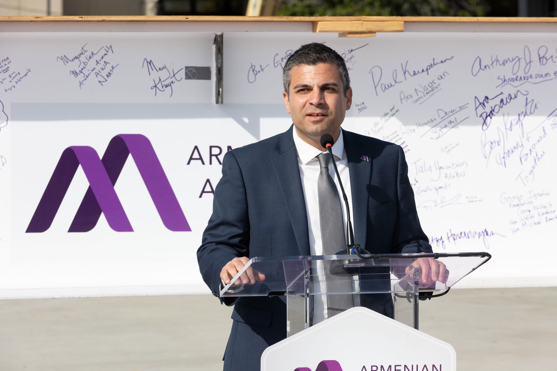 Armenian-American-Museum-Beam-Signing-Ceremony-Executive-Director-Shant-Sahakian