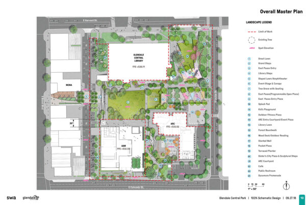 SWA Group Glendale Central Park Schematic Design 03 Overall Master Plan