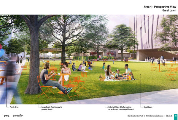 SWA Group Glendale Central Park Schematic Design 05 Great Lawn